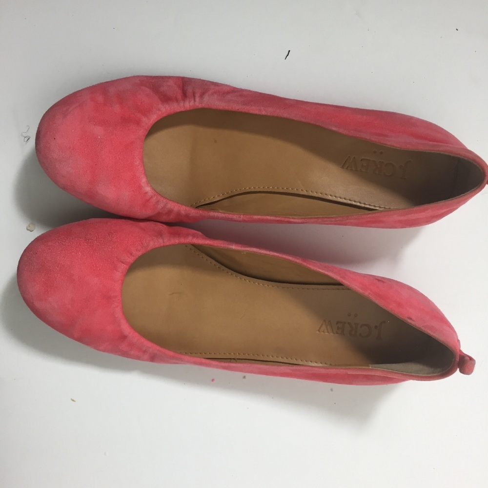 J Crew Pink 61/2 Soft Suede Slip On Ballet Flats